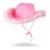 Juvolicious Pink Cowboy Hat for Men and Women with Feathers, Western Felt Fluffy Cowgirl Hat for Halloween Costume, Dress Up Birthday, Bachelorette, and Bachelor Party Accessories