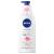 Nivea body cream pink and argan pump 500 ml body cream for normal and dry skin moisturizing body cream with argan oil and rose scent