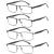 Fsread 4 Pack Reading Glasses Men Lightweight Blue Light Blocking Metal Frame Men's Reading Glasses (4 Mix 1.75) 4 Mix 1.75 x