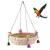 Bird Parrot Toy Parrot Bird Nest Natural Hand Woven Straw Nest Bed Swing with 4 Metal Bells Swing for Birds Perched Parrot