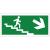 pubblimania Emergency exit PVC robust for indoor and outdoor use (29 x 13 cm) (stairs right exit) ladders indicator right exit