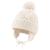 Pesaat Knitted Baby Winter Beanie Earflap Warm Hat for Infant Toddler Boys Girls Fleece Lined Beanies with Pompom 2-5 Years White