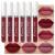 evpct CmaaDu 6Pcs Matte Liquid Lipstick Lipgloss Lip Gloss Stain Makeup Set for Women Deep Dark Red Original 24 Hour Lipstick Long Lasting labiales matte mate larga duracion 24 horas originales A-02 0.08 Fl Oz (Pack of 6...
