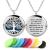 Aromatherapy Essential Oil Diffuser Necklace Tree of Life Pattern Stainless Steel Locket Pendant with 24Inch Chain Engraved Silver Tree of Life