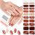 EBANKU Semi Cured Gel Nail Strips 20 Stickers Brown Gel Nail Polish Stickers Wraps Adhesive Gel Nail Stickers with Nail File Stick and Sealing Strip (UV/LED Lamp Required)