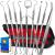 Dental Tools, 10 Pack Professional Plaque Remover Teeth Cleaning Tools Set, Stainless Steel Oral Care Hygiene Kit with Metal Plaque Cleaner, Tartar Scraper, Tooth Scaler, Tongue Scraper - with Case 10 Pack Dental Tools Set With Case - Black