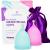 EcoBlossom Menstrual Cups - Set of 2 Reusable Period Cups - Premium Design with Soft, Flexible, Medical-Grade Silicone + 1 Storage Bag (1 Small & 1 Large) Small/Large (Pack of 2) Round Stem