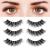 Eyelashes Natural Look False Lashes - Bepholan Fake Eyelashes 5D Super Fluffy False Eyelashes Clear Band Wispy Lashes 3-Pack Faux Mink Lashes XMZ92