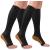 2 Pairs Copper Zipper Compression Socks 15-20mmgh-Calf Knee High Open Toe Support Stocking Compression Stocking 01-copper Black Large-X-Large
