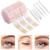 1800 pieces slide tapes invisible double eyelid ligaments waterproof double loophola tape eyelid lifting without op skin color slide powder tapes with fork bars tweezers (3 sizes)