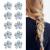 10 pieces of mini diamond hair clips small hair clips flower-hair clips hair jewelry for women girls sweet mini-hair clips hair clips for photo everyday life party wedding (blue)