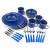 STANSPORT - Deluxe 24-Piece Enamel Tableware Set: Plates, Bowls, Mugs & Utensils Blue