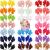 40Pcs Baby Girls 3.5'' Boutique Grosgrain Ribbon Hair Bows Elastic Hair Ties Ponytail Holder Hair Bands in Pairs for Girls Toddlers Kids Children Teens solid