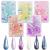 CHANGAR 5 Colors Gradient Aurora Glass Paper Nail Sticker  Reflective Mirror Design Broken Glass Stripe Line Paper Nail Decals 3D Broken Glass Pieces Mirror Foils DIY Nail Art Decoration (5 Boxes)
