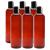8oz Empty Plastic Bottles with Disc Top Flip Cap (6 pack) BPA-Free Containers For Shampoo, Lotions, Liquid Body Soap, Creams (8 ounce, Amber Brown)