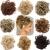 Scrunchy Scrunchie Bun Updo Hairpiece Hair Ribbon Ponytail Extensions Hair Extensions Wavy Curly Messy Hair Bun Donut Hair Chignons Hair Piece Wig Dark Blonde mix Ash Blonde Curly Dark Blonde mix Ash Blonde