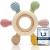 Caja Beißring Baby - bite toy - dental aid - bite ring - rudder animal motif made of silicone and wood BPA -free - teething and gripping falls for babies (complexion)