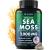 Organic Sea Moss Capsules - Burdock Root, Irish Moss and Bladderwrack Capsules - Immune System, Gut Cleanse & Thyroid Supplement - 120 Irish SeaMoss Pills with All-Natural Sea Moss Powder 120 Count (Pack of 1)