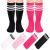 4 Pairs Kids Soccer Socks Toddler Soccer Socks Girls Boys Soccer Socks Toddler Knee High Socks Toddler Kids Tube Socks 3-6 Years Black/White, White/Black, Pink/White, Rose/White