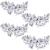 PAGOW 4Pcs Crystal Flower Bridal Hair Clips  Silver Bride Wedding Hair Accessories Hair Pins  Rhinestone Flower Wedding Headpiece for Brides Women Girls 4Pcs rhinestone hair clips