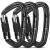 Favofit UIAA Certified Climbing Carabiners, 3 Pack, 25KN (5620 lbs) Heavy Duty Large Locking Carabiner Clips for Rock/Ice Climbing Rappelling Rescue Swing etc, Black