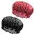 Uraqt shower hood 2 pieces of waterproof shower hood women large elastic shower cap reusable shower cap for girls women cosmetics at home hotel travel (point pattern)