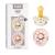 BIBSS Boheme Schnuller 2 Pack.BPA-free cherry shape nipple.Natural rubber/latex made in Denmark.0-6 months (2-pack) Ivory / Blossom 0-6 months (2-pack) Ivory / Blossom