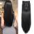 22" Long Straight Clip in Hair Extensions 180 Gram 12PCS Hair Extensions Synthetic Fiber Full Head Natural Black Clip on Double Weft Hairpieces for Women 180g-22inch-straight #1B Natural Black