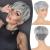 FESHFEN Pixie Cut Wigs Synthetic Short Ombre Gray Pixie Haircut Wig with Bangs Glueless Layered Wig Wavy Grey to Black Wigs for Women Gray Mixed Black