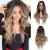 Esmee Long Wavy Ombre Brown to Light Brown Synthetic Hair Wigs for Women Medium Pitch Brown Wigs for Daily Party Cosplay Use-24 Inches