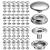 100pcs 15mm Stainless Steel Fastener Snap Press Stud Cap Button Marine Boat Canvas Line 24(4 Components  5pcs for Each)