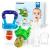 Baby Food Feeder/Fruit Feeder Pacifier (2 Pack) - HAOBAOBEI Infant Teething Toy Teether in Appetite Stimulating Colors Bonus Includes 3 Sizes Silicone Pouches A Series - Blue & Green