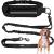 Edipets Dog Running Lead Waist Belt Hands Free Anti-strain Reflective Walking Training with your Dogs 160-220 cm (Black)