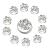 TUUXI 84pcs Rhinestone Crystal Twisters Set 0.5 Inch Spiral Hair Pins Swirl Hair Twists Coils Silver Clear Flower Hair Clips Hair Accessories for Wedding Bridal Prom Party