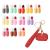 12 Pill Lipstick with 1 Cute Mini Red Leather Bag Key-Chain Pouch - Mini Lipstick Velvet Matte  Smooth and Moisturizing Pill Lipsticks  Long-Lasting  Portable and Charming Look All Day Long