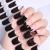 French Semi Cured Gel Nails Strips 20 Stickers Nail Wraps Soft Self-Adhesive Gel Nail Stickers Salon-Quality Gel Nail Strips for Nails French Tip Manicure UV/LED Lamp Required (French Black-258)
