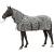 HKM 550683 Fly rug with neck part Zebra with belly bib size 105 White/Black 105