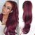 PORSMEER Ponytail Extension Wine Red Drawstring Pony tail Hair Extensions 26 Inch Long Natural Straight Wavy End Synthetic Hairpiece for Women Girls Daily Use