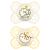 Mam Perfect Night Schnuller in the 2 Set bright in the dark tooth-friendly baby pacifier from sustainable & organic-renewable materials with pacifier box 0-6 months sheep / sloth 0-6 / night (2 pack) Beige-Zartrosa /yellow