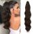 Feshfen ponytail extensions clamp 50 cm hair extensions braid long ponytail hair part clip wavy extensions braid medium brown ponytail hair extension for women 50 cm medium brown