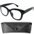 Mini glasses Stylish retro reading glasses thick frame and large glasses plastic glasses frame with spring hinge reading aid women black 2.0 diopters