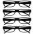 The Reading Glasses Company Black Lightweight Comfortable Readers Value 4 Pack Designer Style Mens Womens UVR4PK032 +1.00 +1.00 Magnification (Pack of 1) Black