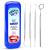Dental Hygiene Kit - Calculus & Plaque Remover Dental Tool Set - Stainless Steel Tarter Scraper, Tooth Pick, and Mouth Mirror - Dentist Instrument Set for Teeth Cleaning (Blue)