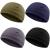Syhood 4 Pieces Men Skull Caps Soft Cotton Beanie Sleep Hats Stretchy Helmet Liner Multifunctional Headwear for Men Women Black, Gray, Army Green, Navy Blue Solid Style