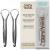 GuruNanda Stainless Steel Tongue Scraper (Pack of 2), Fight Bad Breath, Medical Grade 100% Stainless Steel Tongue Cleaner, Tongue Scraper For Adults and Kids, Great For Oral Care, Travel Friendly 2 Count (Pack of 1)