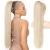REECHO Ponytail Extension 28" Long Straight Drawstring Pony Hair Extension Synthetic Pony Tail Hairpiece for Women Light Blonde