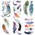 Yesallwas 6 Sheets Small Feather Temporary Tattoo Sticker Fake peacock Tattoos for Women Girls Models Waterproof Long Lasting Body Art Makeup Sexy Realistic Arm Tattoos