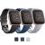 PACK 3 Soft Silicone Bands for Fitbit Versa 2 / Fitbit Versa / Fitbit Versa Lite Classic Adjustable Sport Bands for Women Men Small Large(Without Tracker) (Large, Black+Blue+Grey) Large Black+Blue+Grey