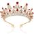 NODG Gold Tiaras and Crowns for Women Birthday Headband for Girls Red Crystal Queen Crowns Hair Accessories for Bride Party Bridesmaids Bridal Prom Halloween Costume Cosplay Christmas Gifts