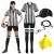 SATINIOR Women's Referee Costume Black White Stripes Shirt Jersey Shorts Referee Hat for Halloween Cosplay Party (M)